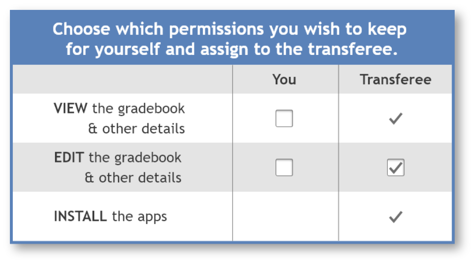 Course transfer option 1